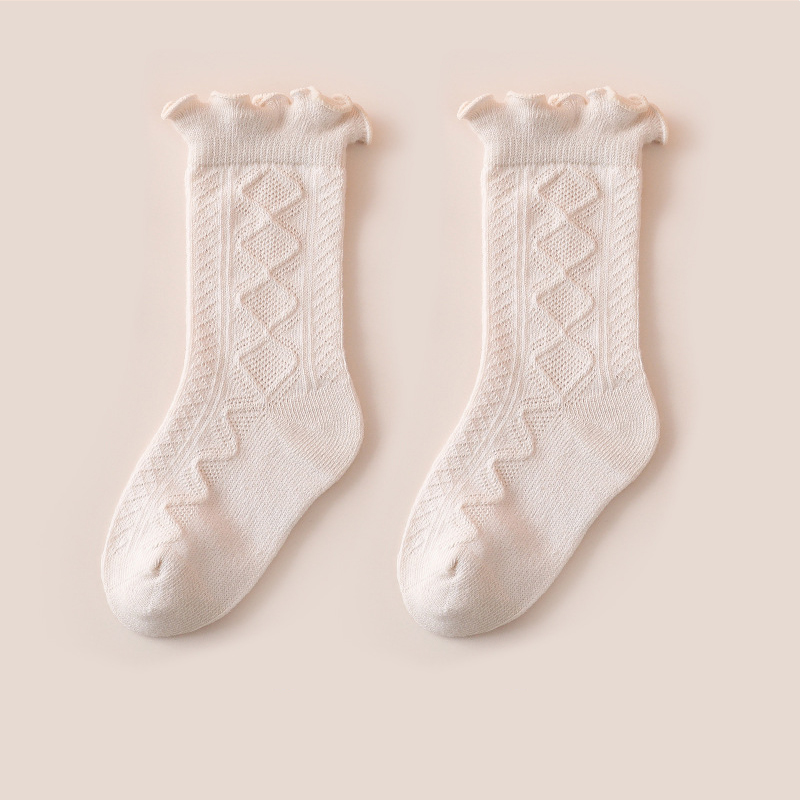 Herbst Winter Warme Baby Socken Nette Einfarbig Lang Säuglings Kleinkind Rüsche Socken Weiche Baumwolle Elastische freundlicher Mädchen Junge Boden socken: Beige