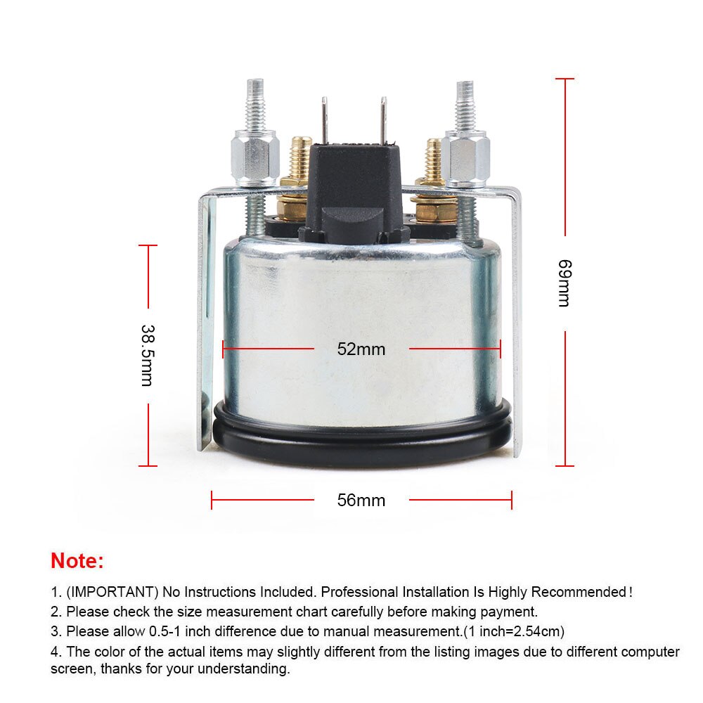 2 "52mm Auto 60-0-60 AMP Meter Pointer Amperemeter Gelb Licht AMP Gauge Auto Meter auto Gauge BX101931
