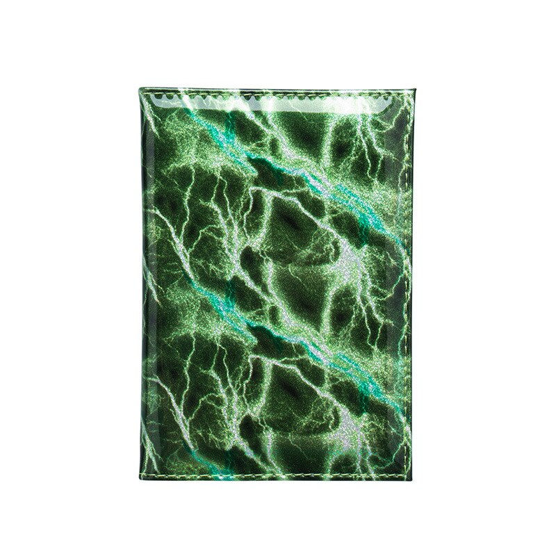 Zoukane Pu Leather Lightning Striped Passport Cover Blue Holder Passport Shiny Cover Man Folders Tickets ZSPC02: green