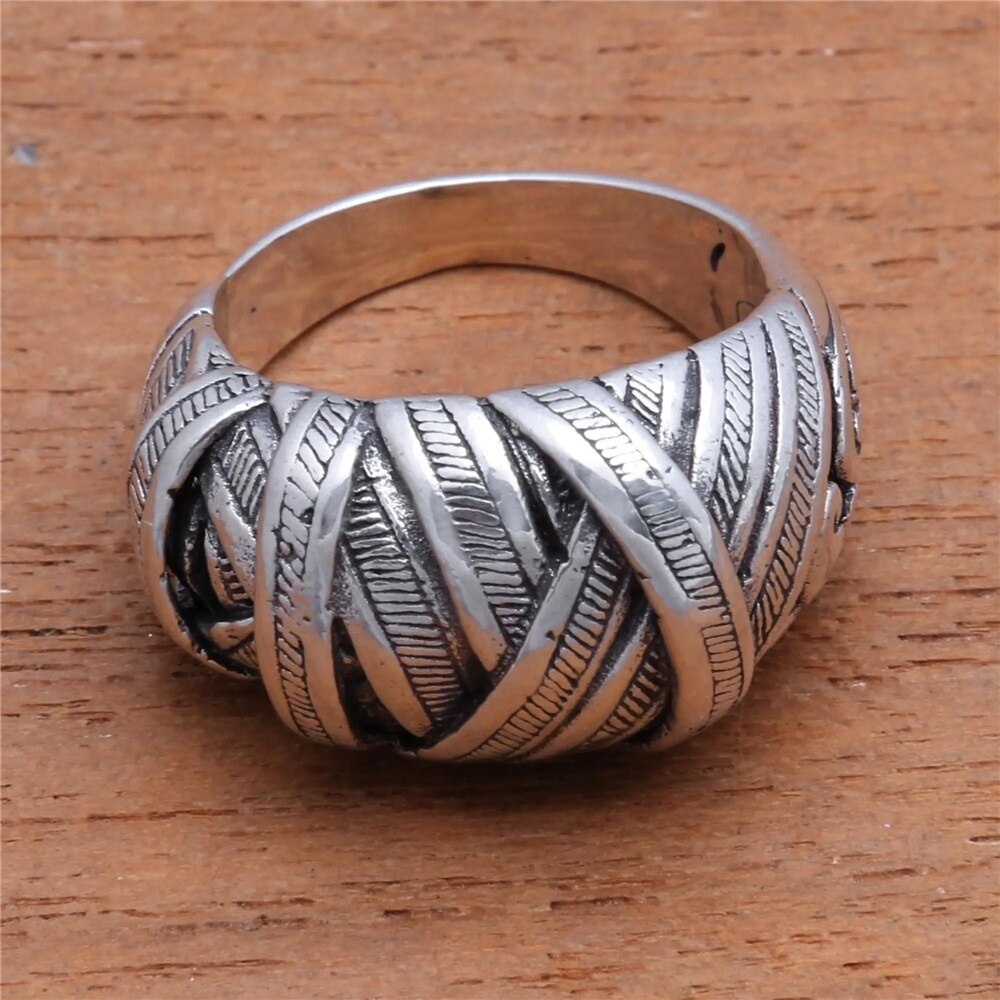 FDLK Silber Farbe Multi Schicht Pflanzen Reben Kreuz Jahrgang Ring Dame Persönlichkeit Hochzeit Ring Engagement Schmuck