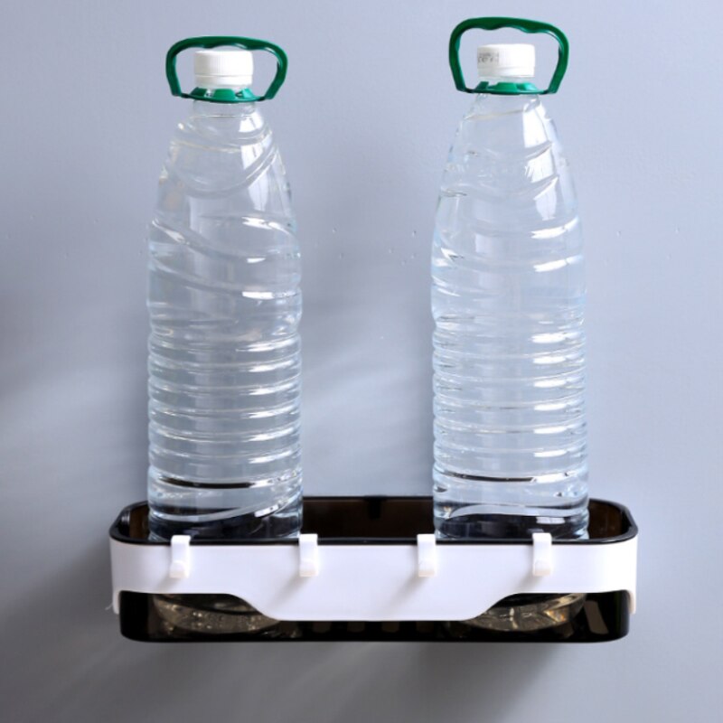 Wall-mounted Storage Rack Bathroom Shelf For Kitchen With Hooks Storage Bathroom Accessories Without Drill Plastic Container