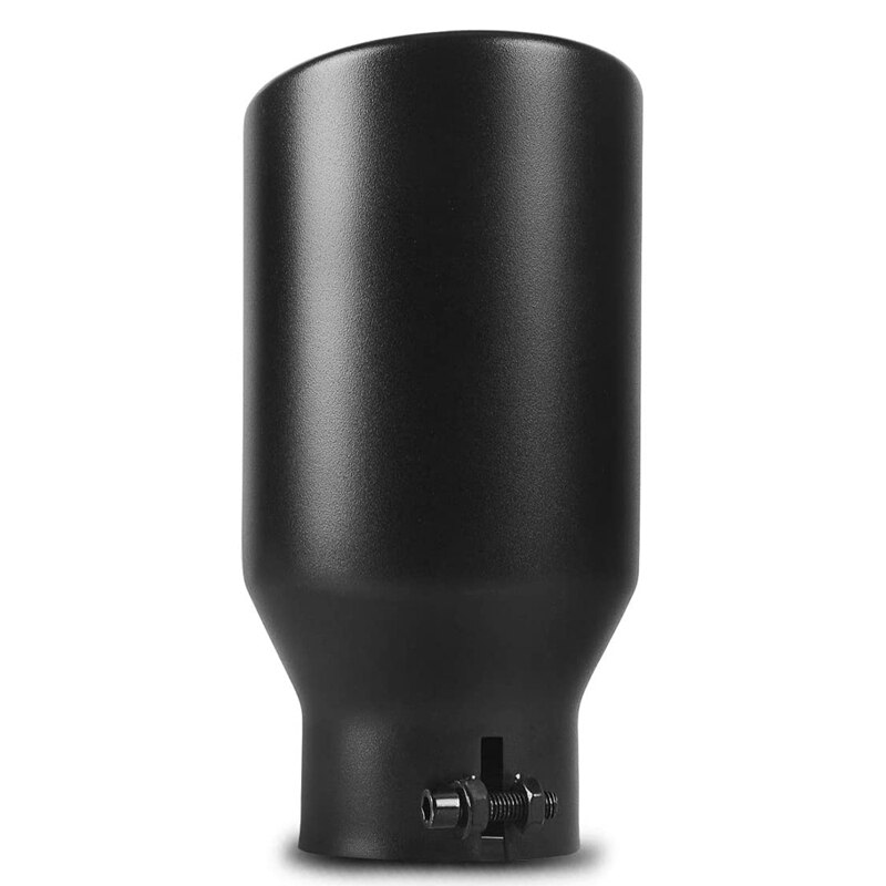 3 Inch Inlet Black Exhaust Tip 3 x 4.5 x 9 Black Paint Finish Stainless Steel Material Exhaust Tip Bolt-on Installation