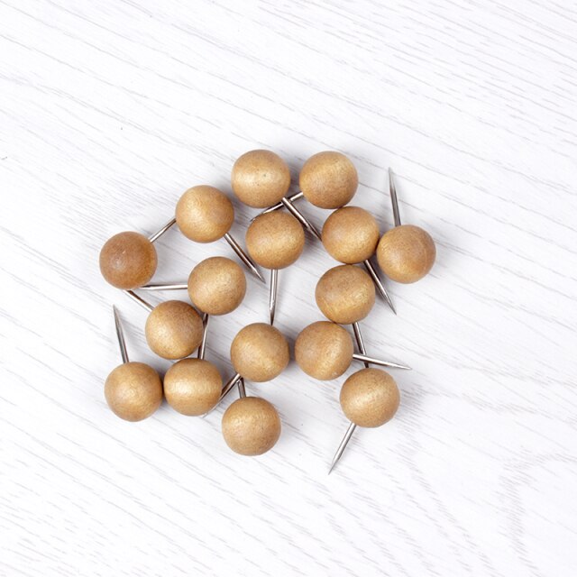 10/20 Pcs Box Container Thuis Craft Kantoor Houten Punaise Foto Muur Kurk Boord Decoratieve Kaart Push Pin Tekening Nail: D(20pcs)