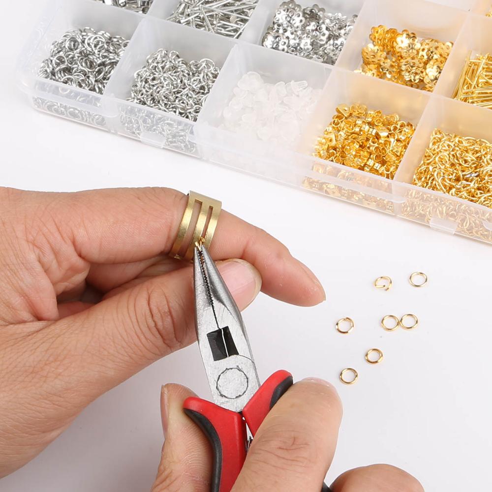 Mix Box Kits Alloy Chain Earring Hooks Head Pins Jump Rings Lobster Clasp For DIY Jewelry Findings Set Making Earrings Supplies