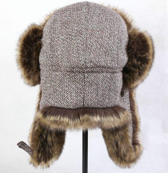 Wollen bont warme muts winter heren wintermutsen voor dames kinderen waterdichte capuchon mutsen