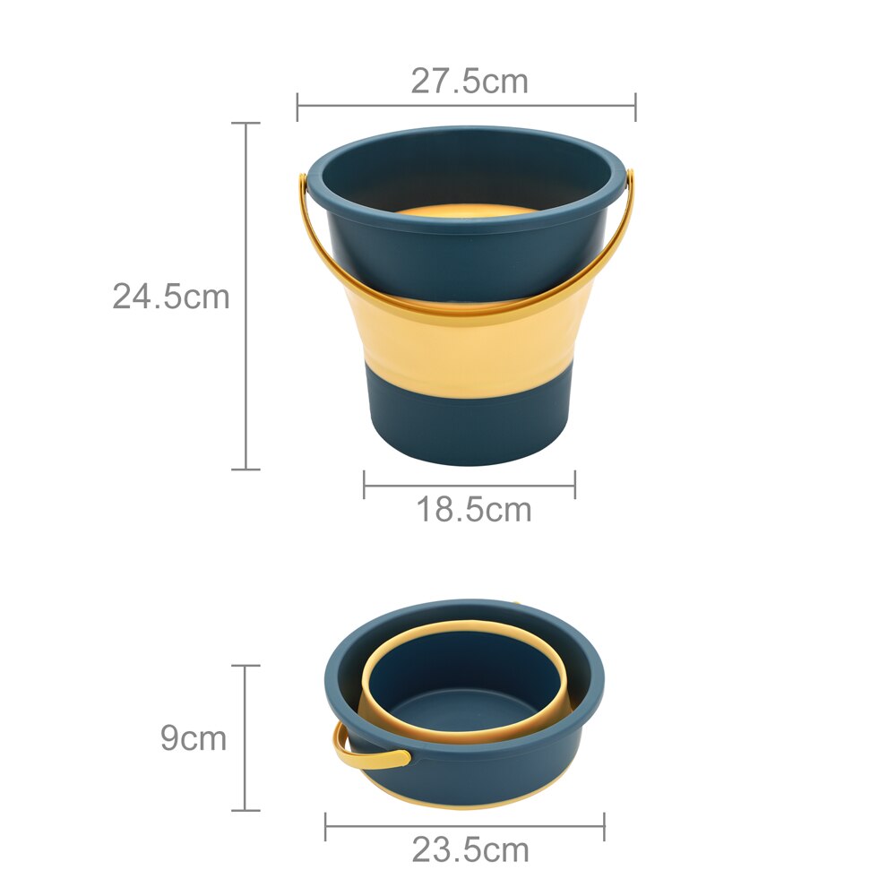 4.6L/10L/16.8L Collapsible Bucket Portable Folding Bucket PP TPE Car Washing Bucket Children Outdoor Fishing Travel Home Storage: Blue  M 5L