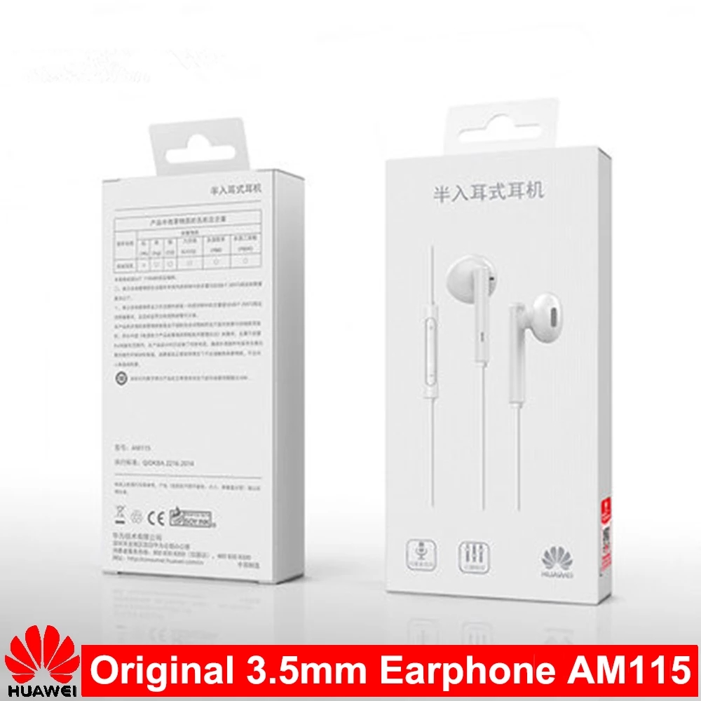 Voor Huawei AM115 Headset Met 3.5Mm In Ear Oordopjes Oortelefoon Speaker Bedrade Controller Voor Huawei P10 P9 P8 Mate9