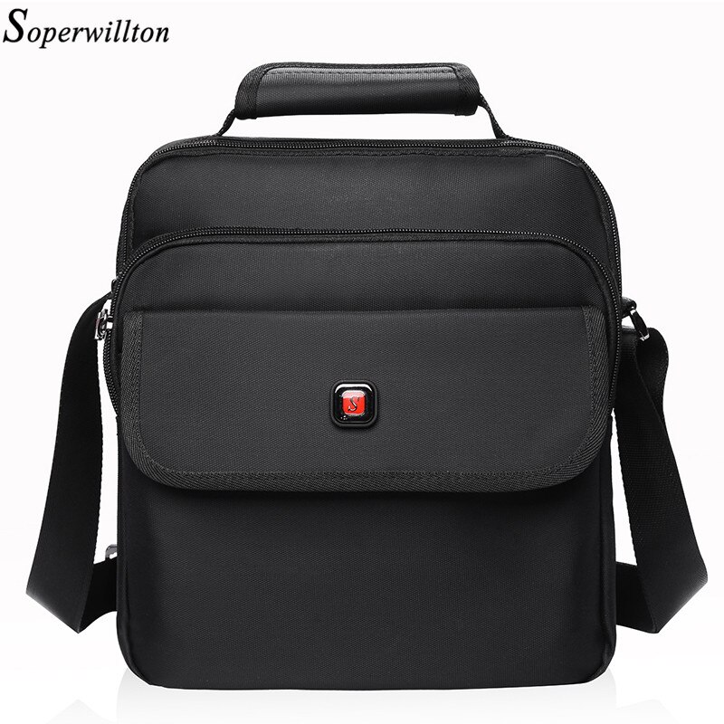 Soperwillton sac pour hommes Fourre-Tout Sac À Main Étanche De Protection Lourds Coton Oxford Hommes Sacs de Messager Sac À Bandoulière Homme Femme #1057: L 30X26X12cm