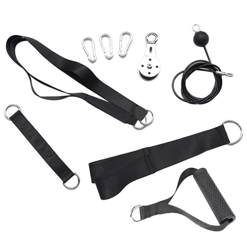 9 Pcs Forearm Strength Training Device Lifting Pulley System Back Shoulder Forearm Muscle Training Device Home Gym Equipment: Default Title