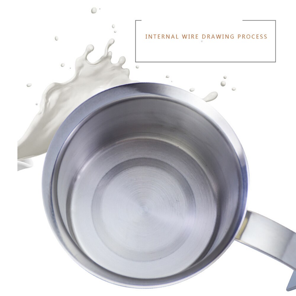 400Ml Handmatige Melkopschuimer Huishoudelijke Roestvrij Staal Koffie Foamer Dubbele Mesh Koffie Cappuccino Schuimende Creamer Keuken Gereedschap