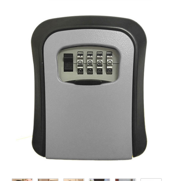 Metal key box key lock box wall-mounted key safe weatherproof combination box indoor and outdoor