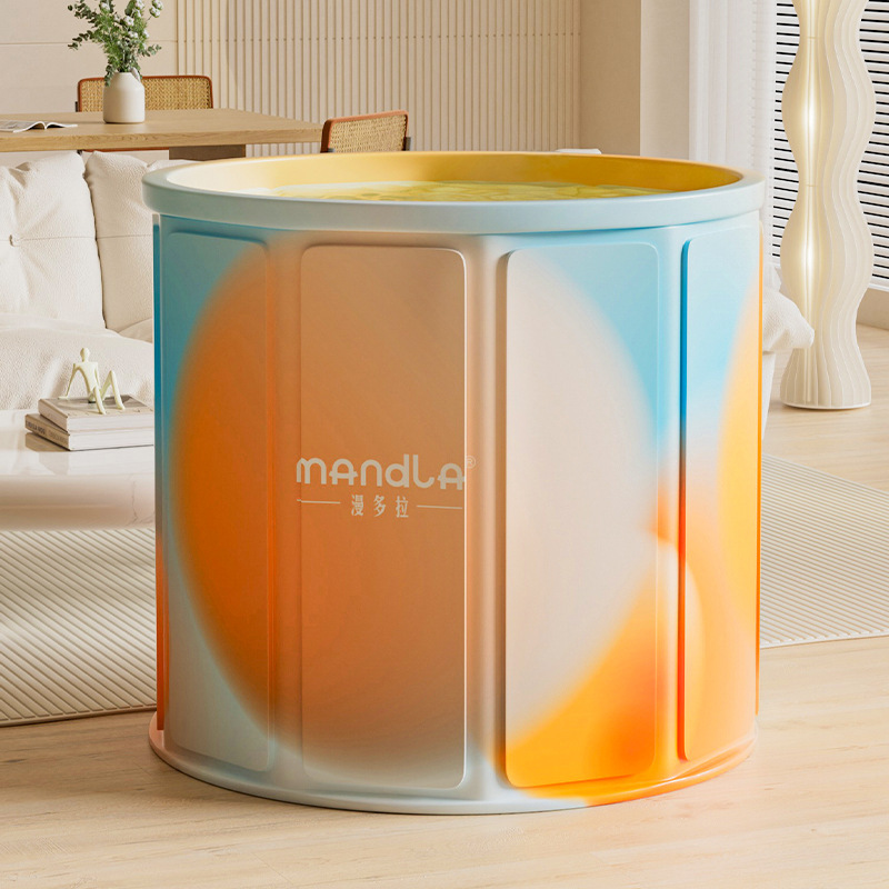 Adult Folding Bath Bucket Full Body Soaking Bucket Swimming Bucket Sitting Bathtub Adult Bath Bucket: army green