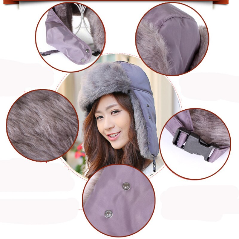 Vinter bombehatter ushanka russisk pelshatt varm fortykket øreklaffer hette til menn og kvinner maske balaclava