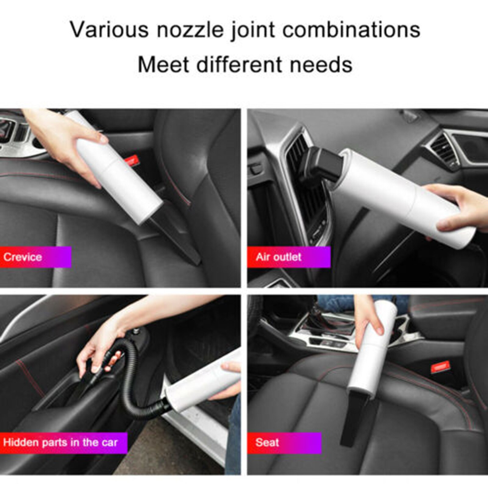Handheld Vacuum Cordless Powerful Super Suction Portable Rechargeable Vacuum Cleaner Quick Charge for Car Home Pet Hair