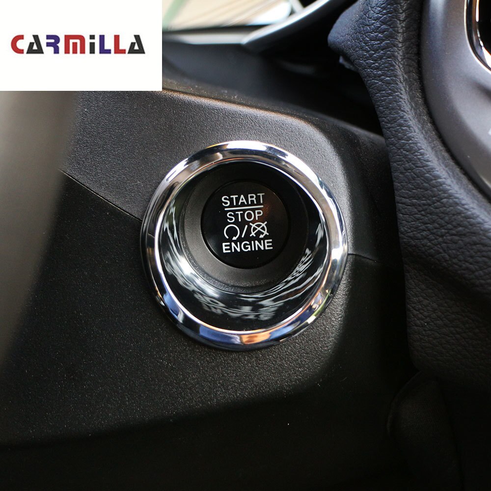 Car Chrome Ignition Switch Key Decoration Ring Circle Trim for Jeep Compass 2th Renegade - Stickers