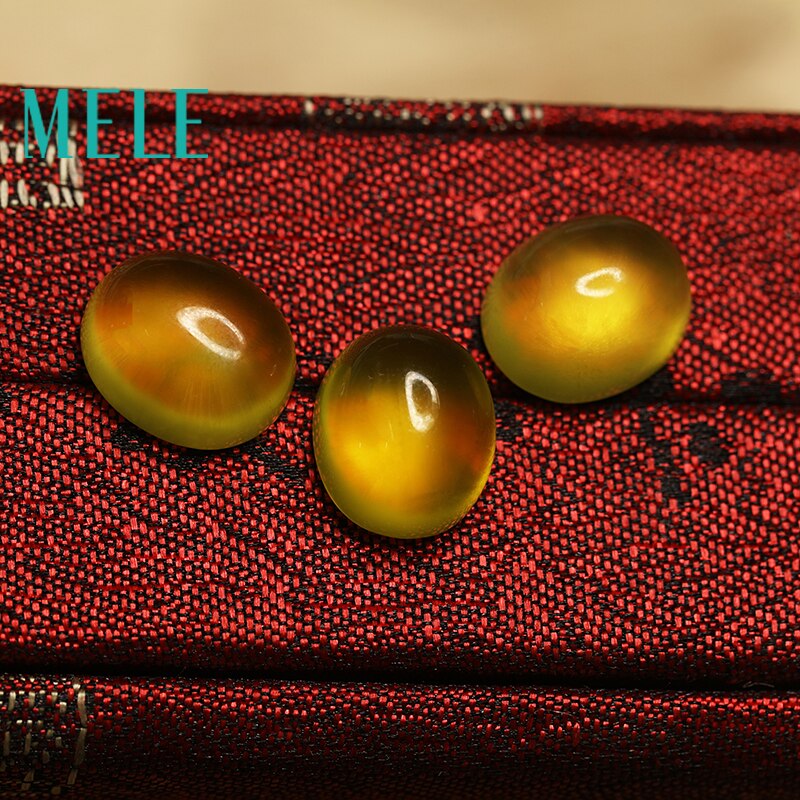Natural golden yellow prehnite stone,10*12mm,the oval,5.8ct loose stone DIY matching stone matching for women
