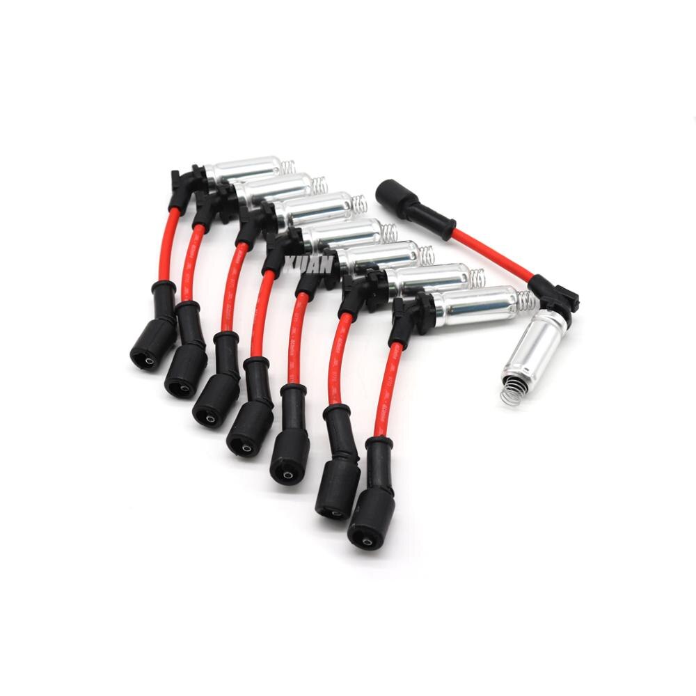 Juego de cables de bujía de encendido para Chevrolet Avalanche GMC Envoy Yukon XL Pontiac Grand Prix GTO Hummer, 8 Uds., 48322R