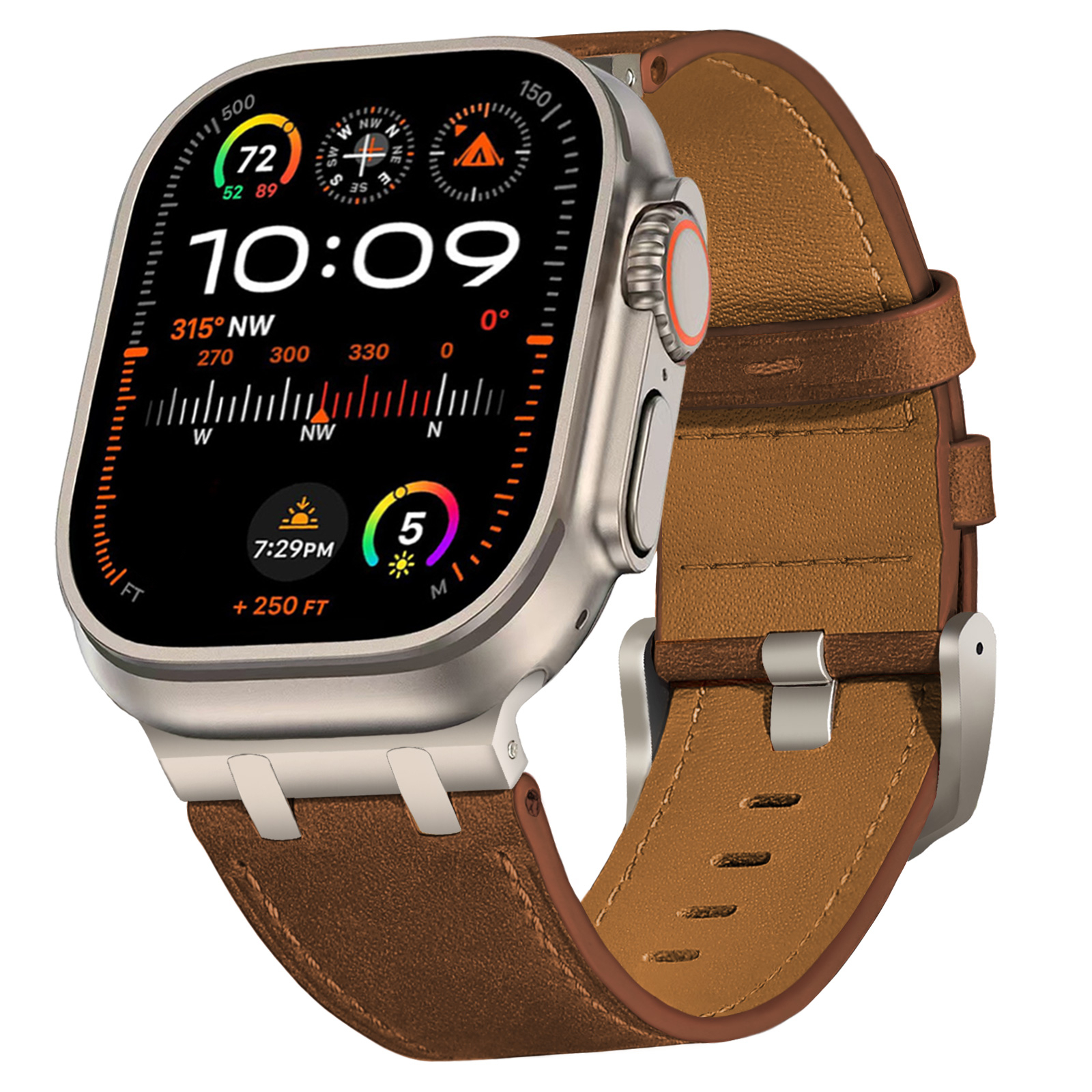 Leather Band for Apple Watch Ultra 2 49mm Series 10 46mm Luxury Strap Sports Bracelet for iWatch 10 9 8 7 6 5 4 SE ultra 44 45mm: GREEN BLUE