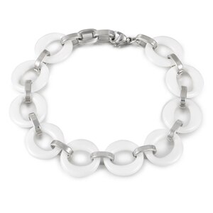 Creux rond blanc Bracelet en céramique femme lisse bracelets en céramique femmes Bracelet bijoux blanc couleur: Default Title