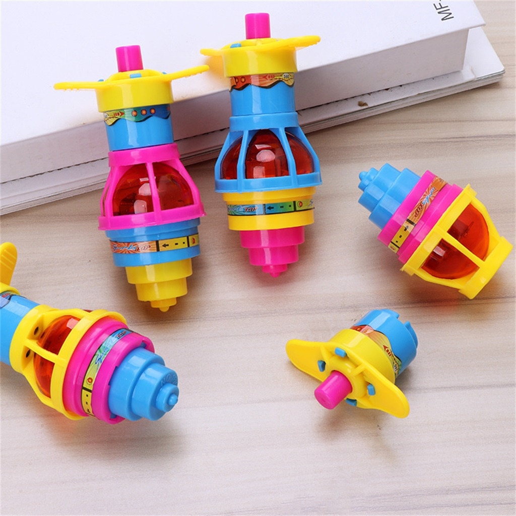 3Pc Kids Tol Licht Tol Speelgoed, school Verjaardagsfeestje Bag Kinderen Spinning Top Spinning Novelty Baby Speelgoed