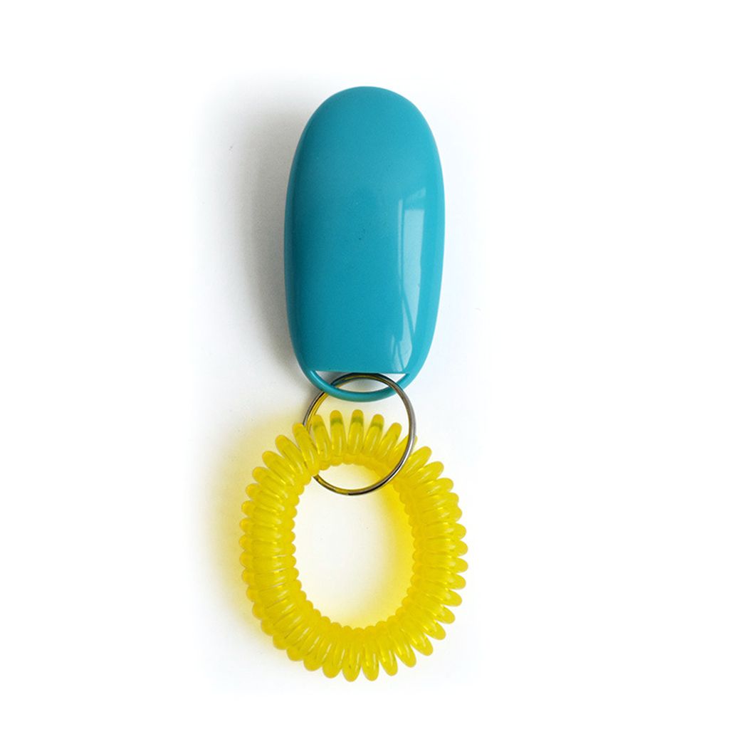 Mini Clicker pour chien de , jouets d'entraînement pour animaux de compagnie, accessoires d'obéissance, son avec dragonne: sky blue