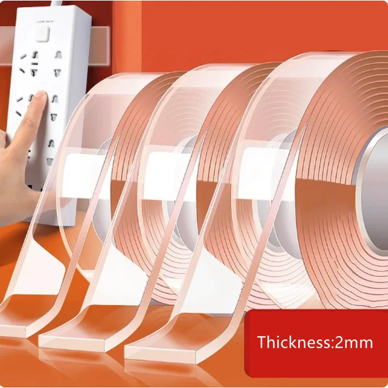Nastro biadesivo nano super resistente Nastri adesivi impermeabili riutilizzabili trasparenti Pulibili Cucina di casa Bagno Appiccicoso 50 mm
