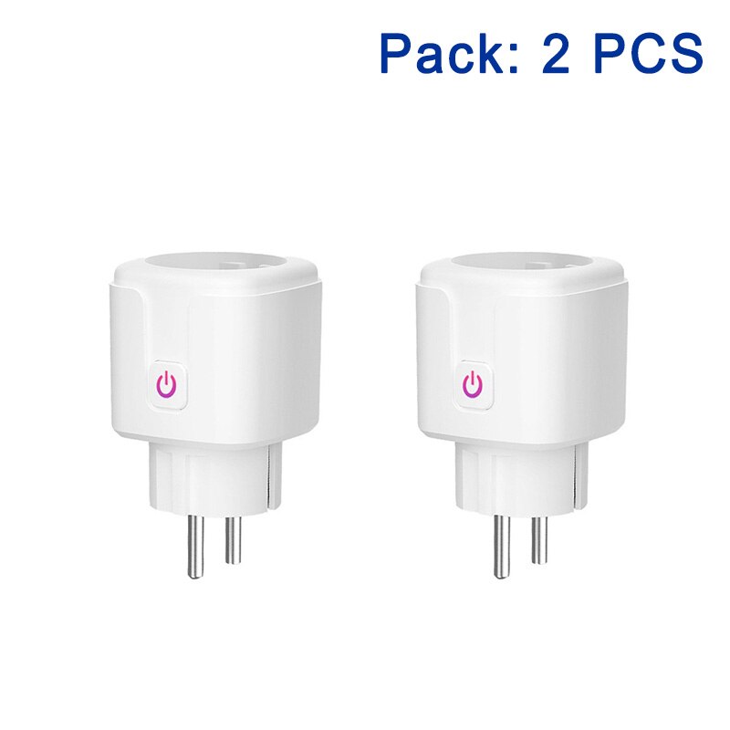 Enchufe inteligente con WIFI, control inalámbrico, aplicación compatible con alexa, control de voz de Google, estándar europeo, AC110V, 240V, 16A: 2PCS