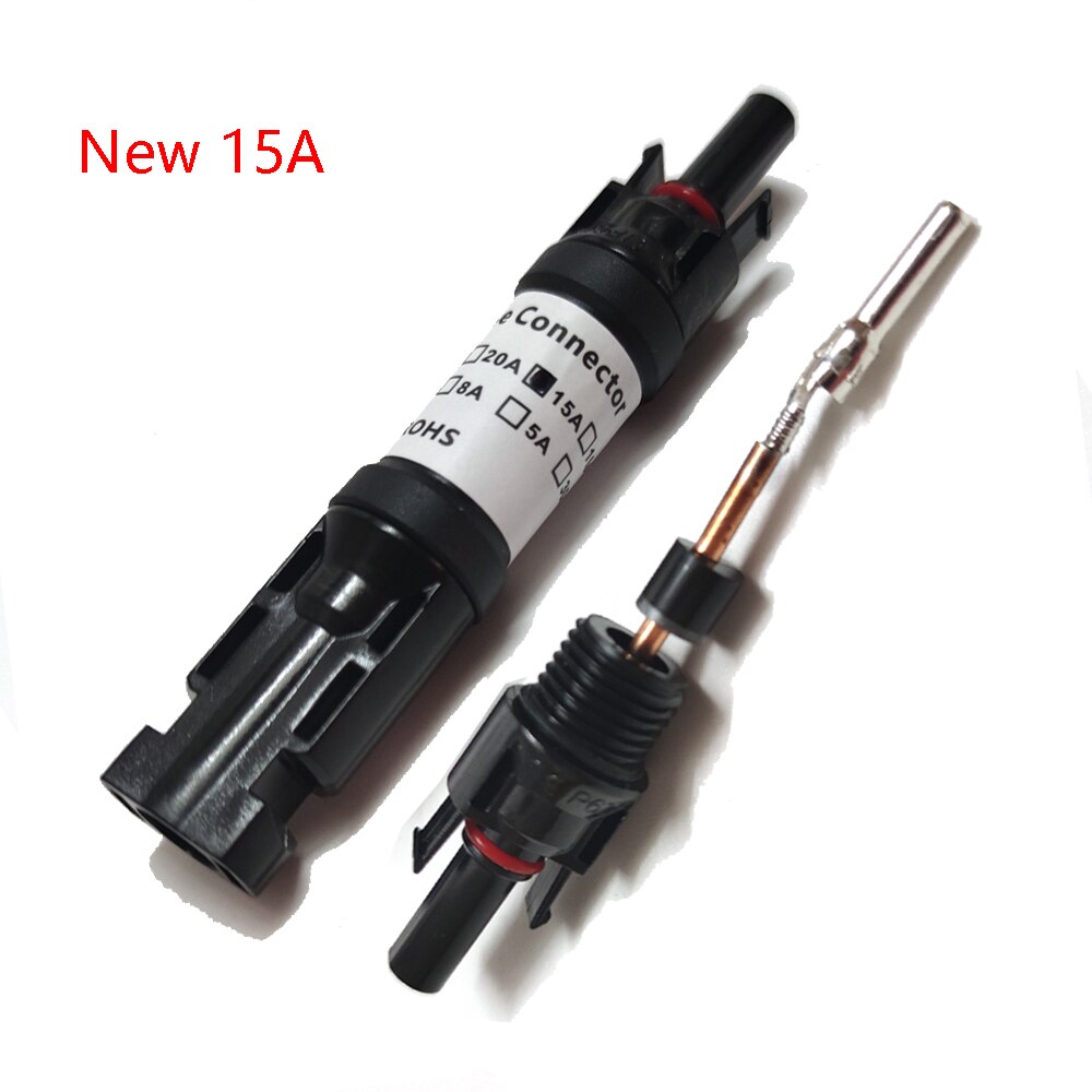 10A 15A 20A 30A Solar DC Diode Plug Connector For PV System Solar panel Parallel Connection protection: New 15A