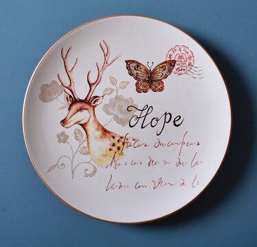 Creatieve Woonkamer Opknoping Plaat, Lucky Elanden Keramische Opknoping Plaat, Muur Decoratie Drie-Dimensionale Hanger Handwerk Plaat
