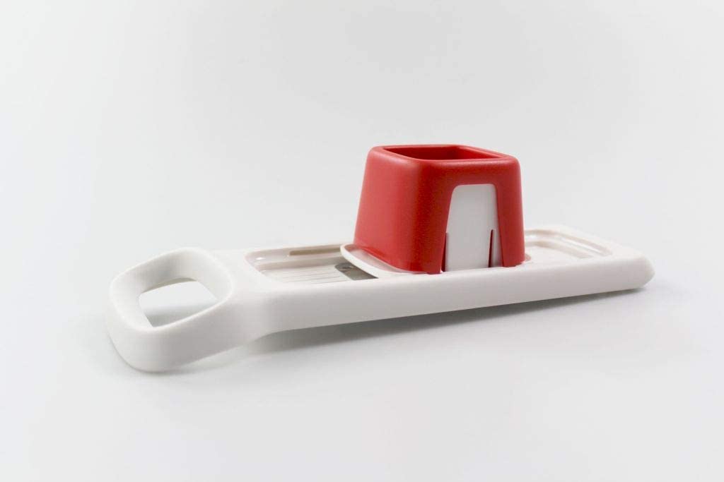 Tupperware mini rivejern mandolin, mini reibe mandolin, kok speedymando hvid-rød rivejern mandolino køkkenstjerne