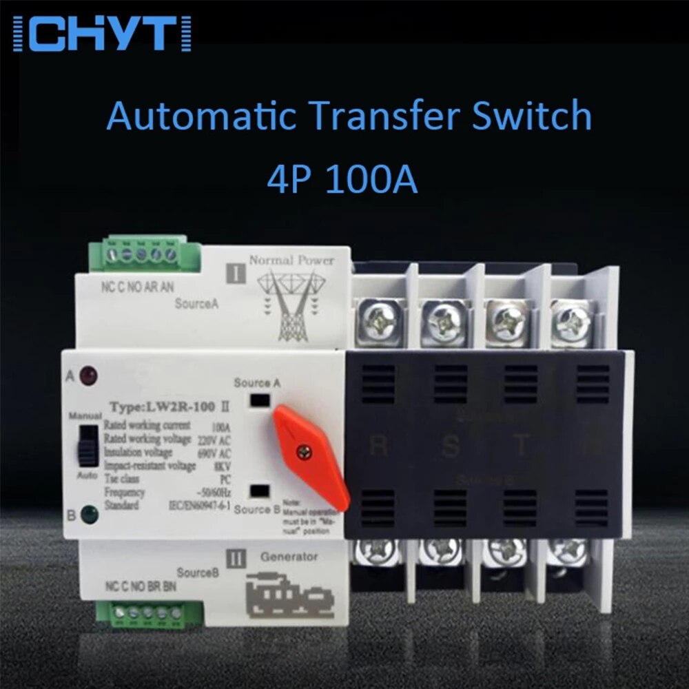 Ichyti LW2R-2P/3P/4P 100A 220V Mini Ats Automatische Overdracht Schakelaar Elektrische Selector Schakelaars Dual schakelaar