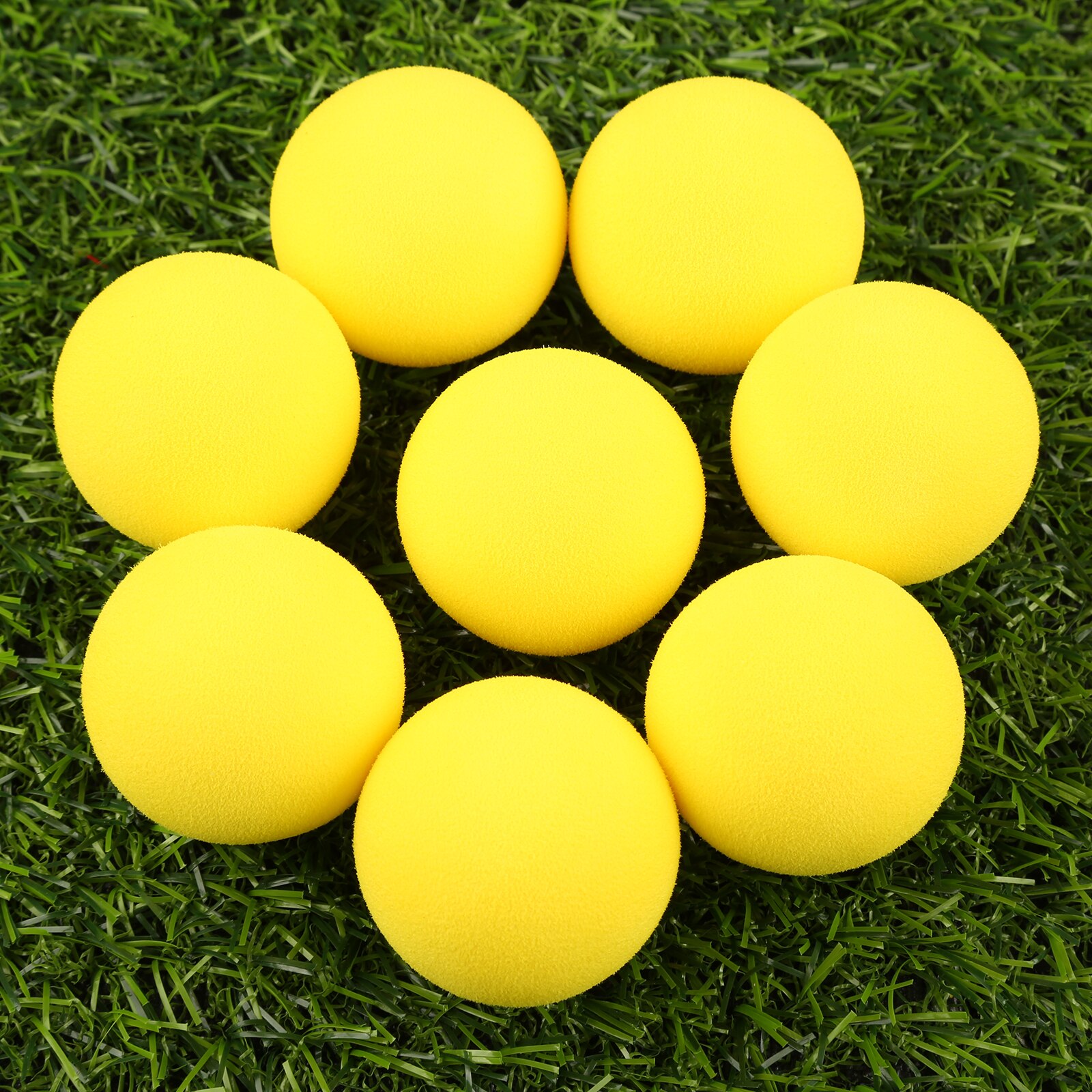 Pelota de Golf de goma EVA para practicar, pelota de entrenamiento de espuma suave para deportes al aire libre, patio trasero, 42mm de diámetro, Color brillante, 20 piezas: Yellow