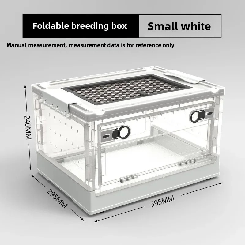 Reptilien-Zuchtgehäuse, Käfige, transparente Amphibien-Lebensraumbox, Reptilien-Futterbox aus Kunststoff für Eidechsen, Bartagamen: Licht Grau