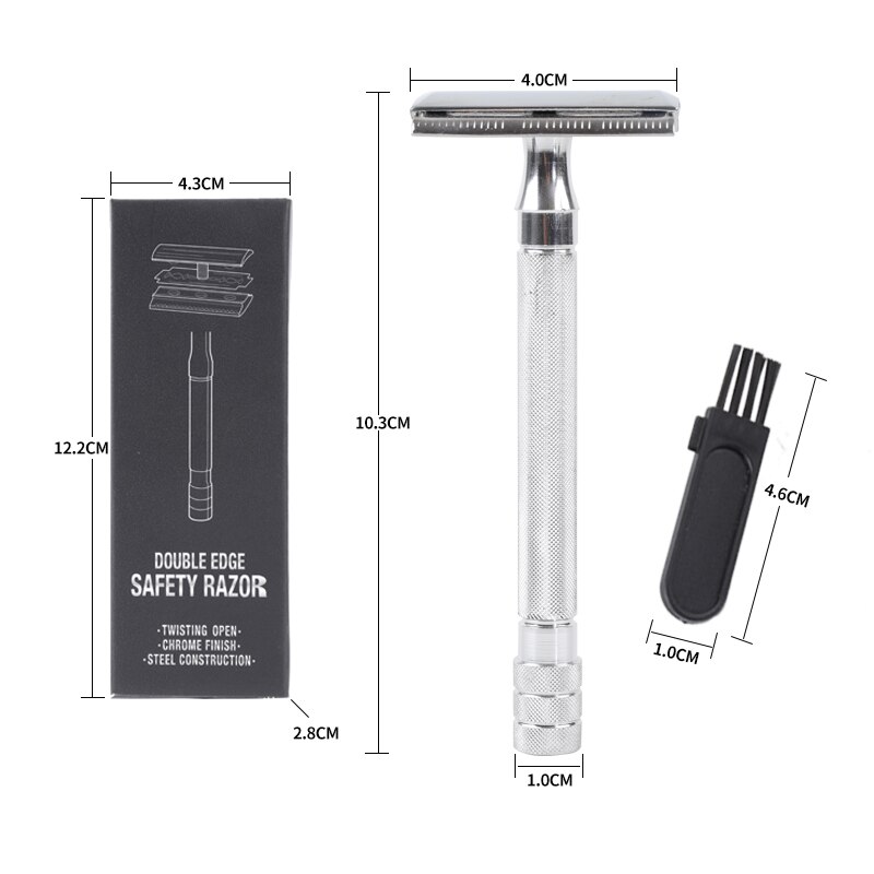 Razors Handle Classic Safety Shaving Razor With Small Brush Manual Shaver Razor Beard Tools Shaver For Men Shaving Hair Removal
