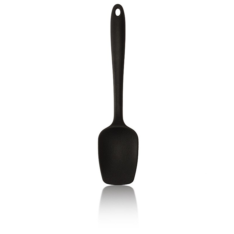 Food Grade Silicone Spatula Spoon Scraper Heat-Resistant Flexible Baking Mixing Spoon Buttter Ice Cream Scoop Kitchen Tools: Black