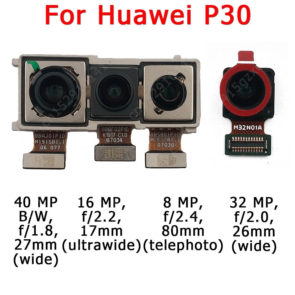 Caméra de rechange face avant et arrière d'origine pour Huawei, module flexible de pièce principale, pour modèles P30, Lite, P30Lite,
