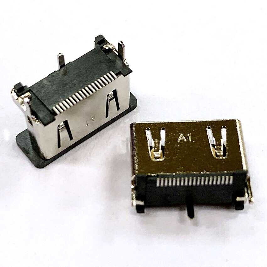 Connecteur HDMI TYPE-A 19 broches/19 P 10.5H/13.0H/15.0H, prise femelle verticale SMT SMD, Hd 180 degrés 19 broches, 5 pièces