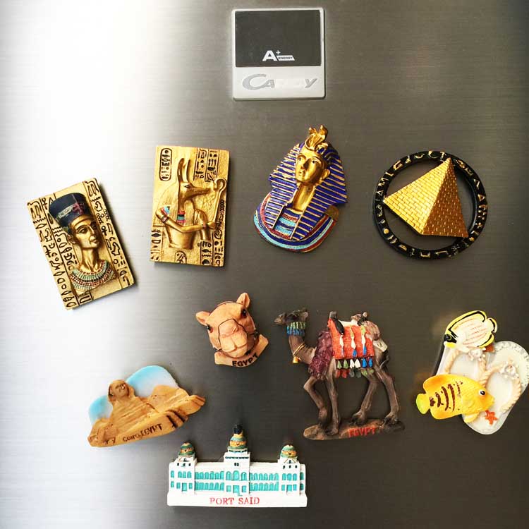 Egyptiske indretningsmagneter til kunsthåndværk 3d harpiks egypten turist køleskabsmagnet souvenir køkkentilbehør dekoration hjem