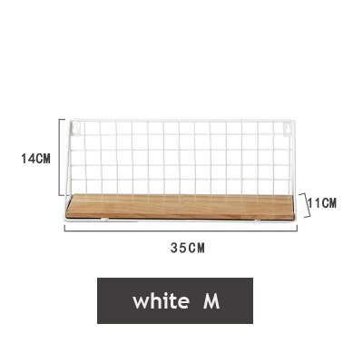 Home Office Wall Shelf Rack Iron Wooden Shelf for Kitchen Bedroom Office Decorative Wall Shelves Organizer DIY Desk Storage Rack: white m
