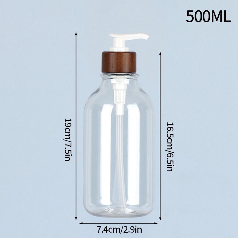 300/500ml sjampo dispenser beholder dusjsåpe balsam baderom vanntett forhåndsmerket påfyllbar sjampoflaske såpe: Mørkeblå