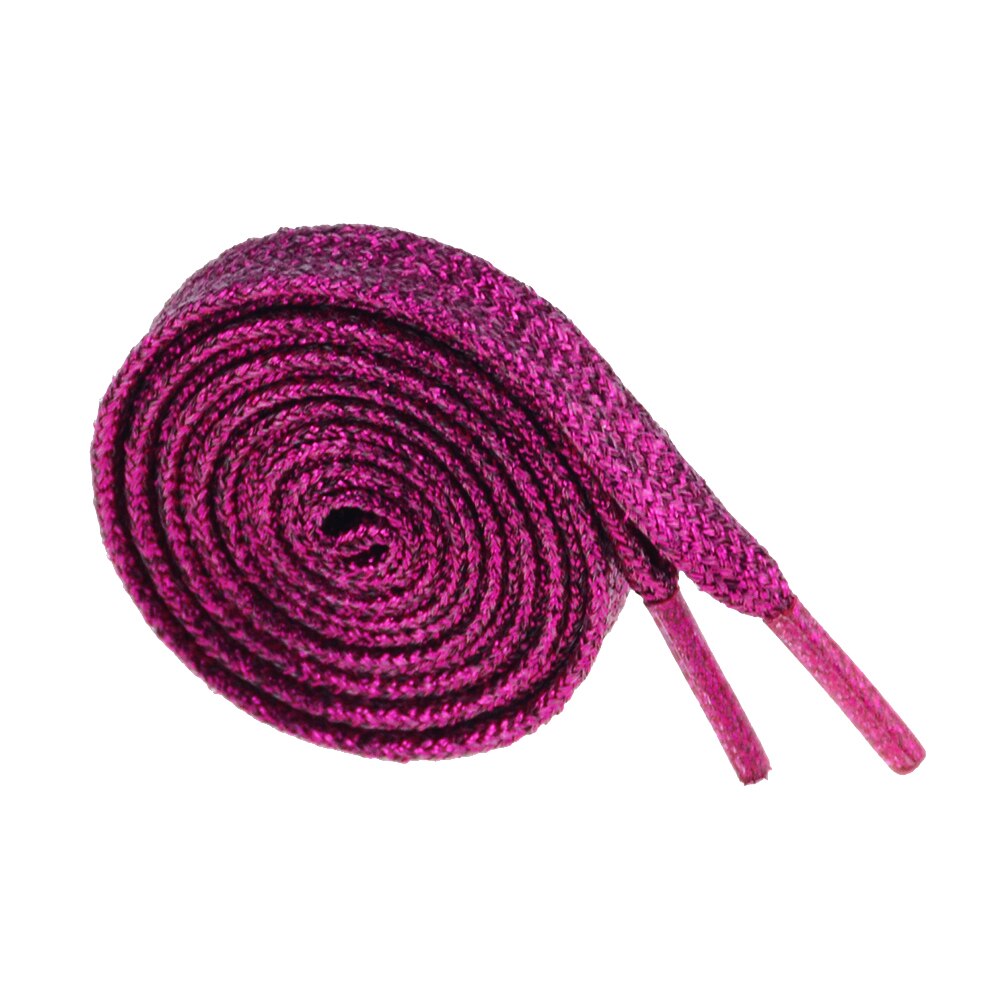 1 par färgglada man kvinnor skosnören sneakers metalliskt glitter glänsande guld skosnören silver platt sport löparsko snörning: 3 rosa rött