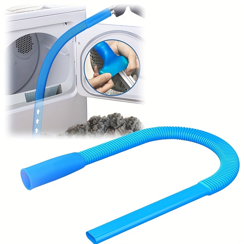 Acessório para mangueira de limpeza de exaustão de secadora, ferramenta flexível azul 1pc para remoção eficiente de fiapos.: Default Title
