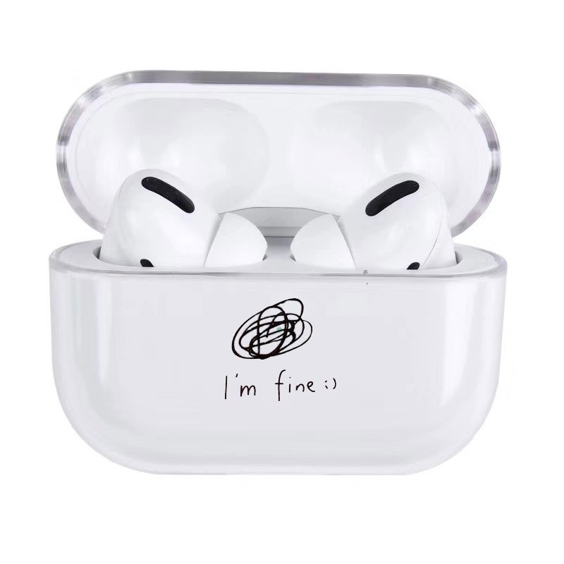 Funda rígida transparente bonita para Apple Airpods funda para auriculares con dibujos animados divertidos para Airpod Pro/2/1: For Pro -4