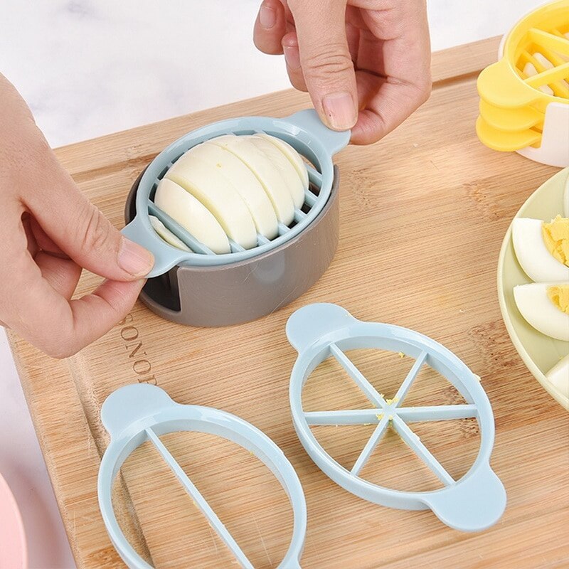 4 Kleuren Drie In Een Tarwe Stro Ei Cutter Handige Multifunctionele Divider Voedsel Apparaat Divider Slicer Egg Slicer Tool