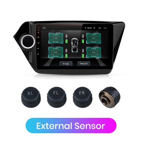 Junsun – système d'alarme de surveillance de la pression des pneus, TPMS avec 4 capteurs internes, lecteur DVD de Navigation, pour voiture, Android, Junsun: External sensor