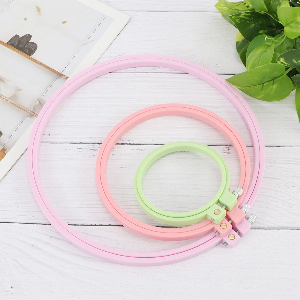 7 storlek plast godis färg diy sy broderi ring hoop verktyg broderi korsstygn ram ram ring rund båge hantverk