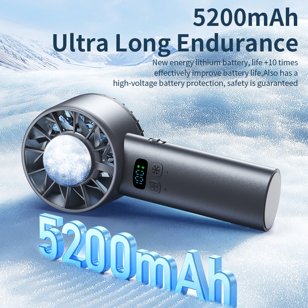 Mini Ventilateur USB Rechargeable Avec Écran LED Et Lampe Torche - 5V, 3 Vitesses