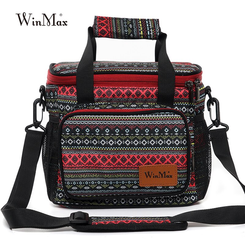Winmax Böhmen Mittagessen Taschen für Frauen Isolierte Thermische Kühler Mittagessen Kasten Picknick Frisch Tasche Bolsa termica loncheras para mujer: XWI3-Y009red
