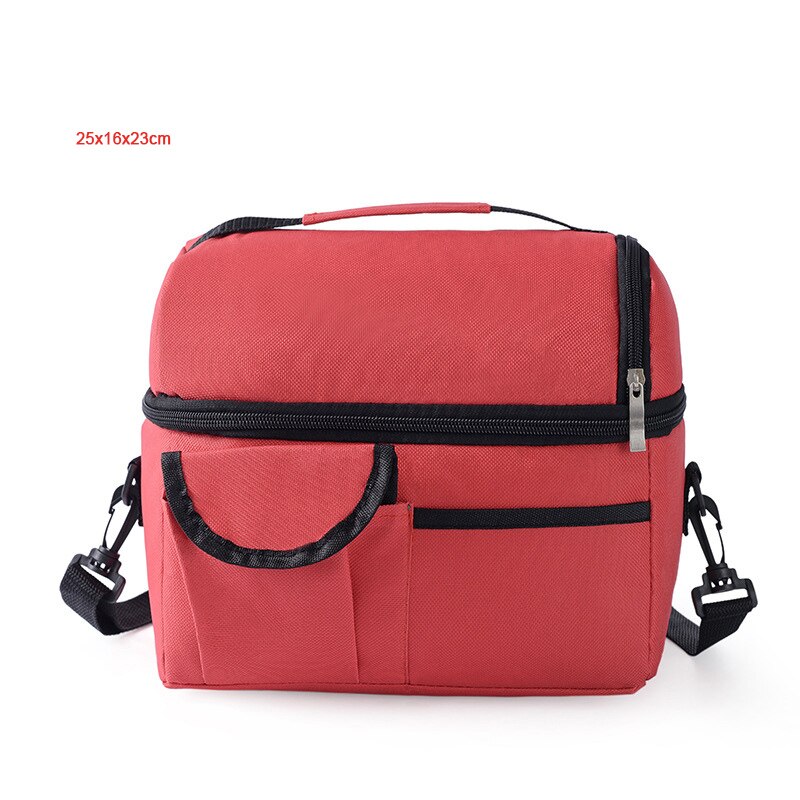 High Capacity Waterproof Lunch Bag Shoulder Crossbody Food Thermal Handbags Adult Kids Outdoor Picnic Storage Pouch Accessory