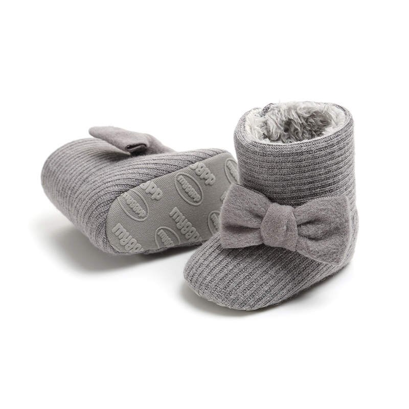 Warmom Leuke Herfst Winter Baby Schoenen Baby Meisje Jongen Boog Knoop Baby Laarzen Casual Sneakers Antislip Zachte Zolen wandelschoenen